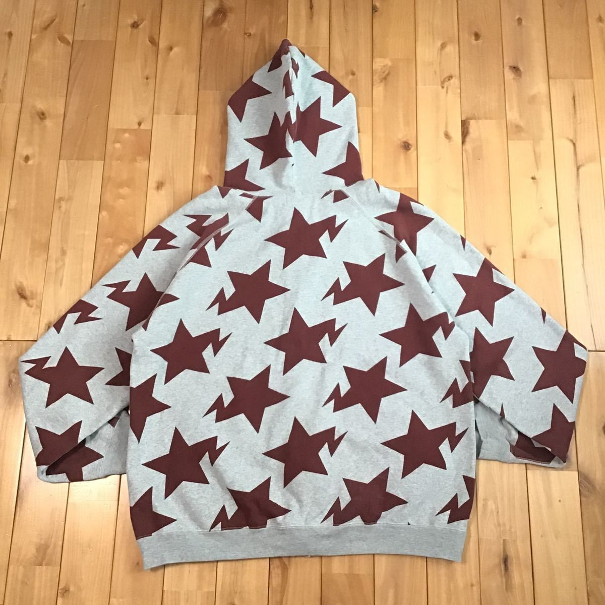 ☆XL☆ BAPE スター パーカー グレー a bathing ape BAPE STA full zip