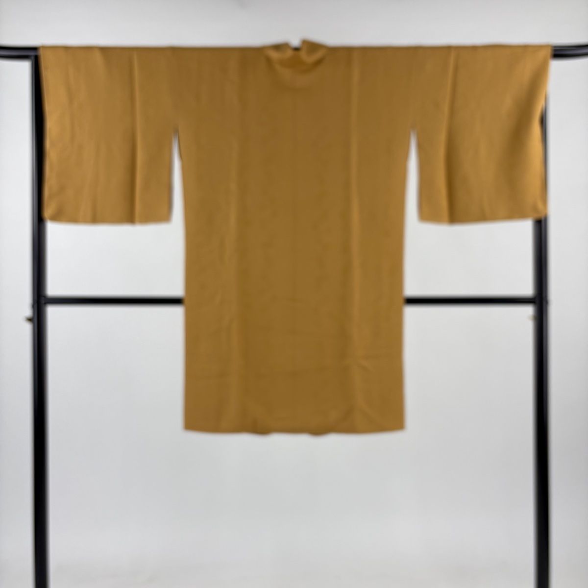道中着 身丈100cm 裄丈66cm M 和装コート 着物衿 地紋 山吹色 正絹 名品