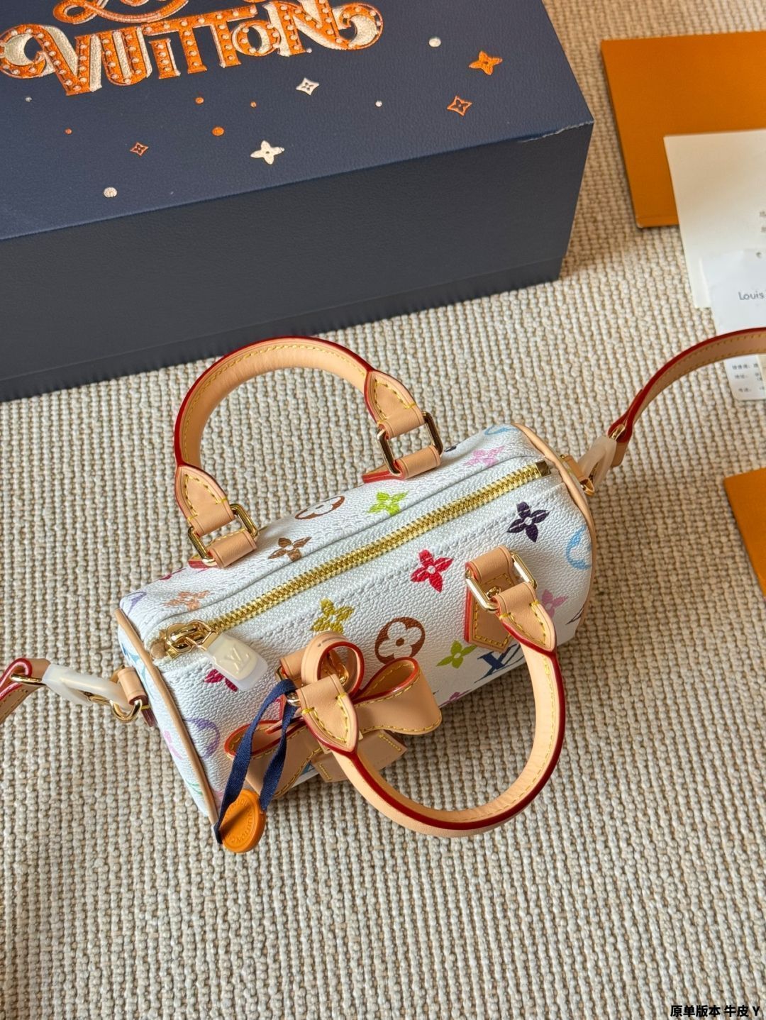 今日特価】LV Nano Speedy 16 村上隆 白三彩 ピローバッグ ルイ