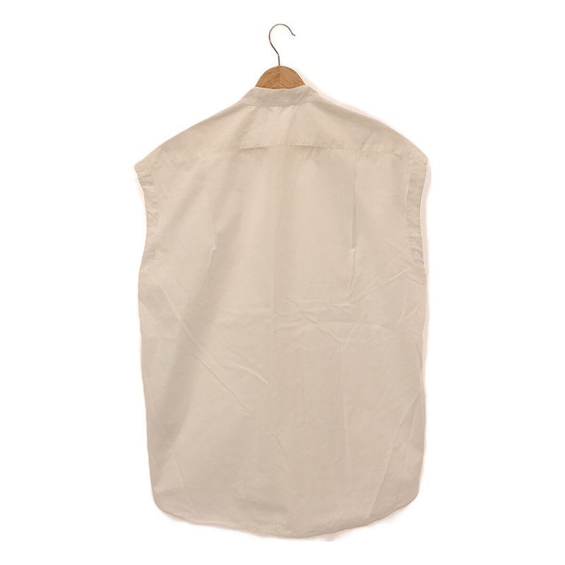 AURALEE - AURALEE / オーラリー | 2019SS | WASHED FINX TWILL SLEEVELESS SHIRTS ノースリーブシャツ | 1 | ホワイト | レディース AURALEE / オーラリー | WASHED FINX TWILL STRIPE SLEEVELESS
