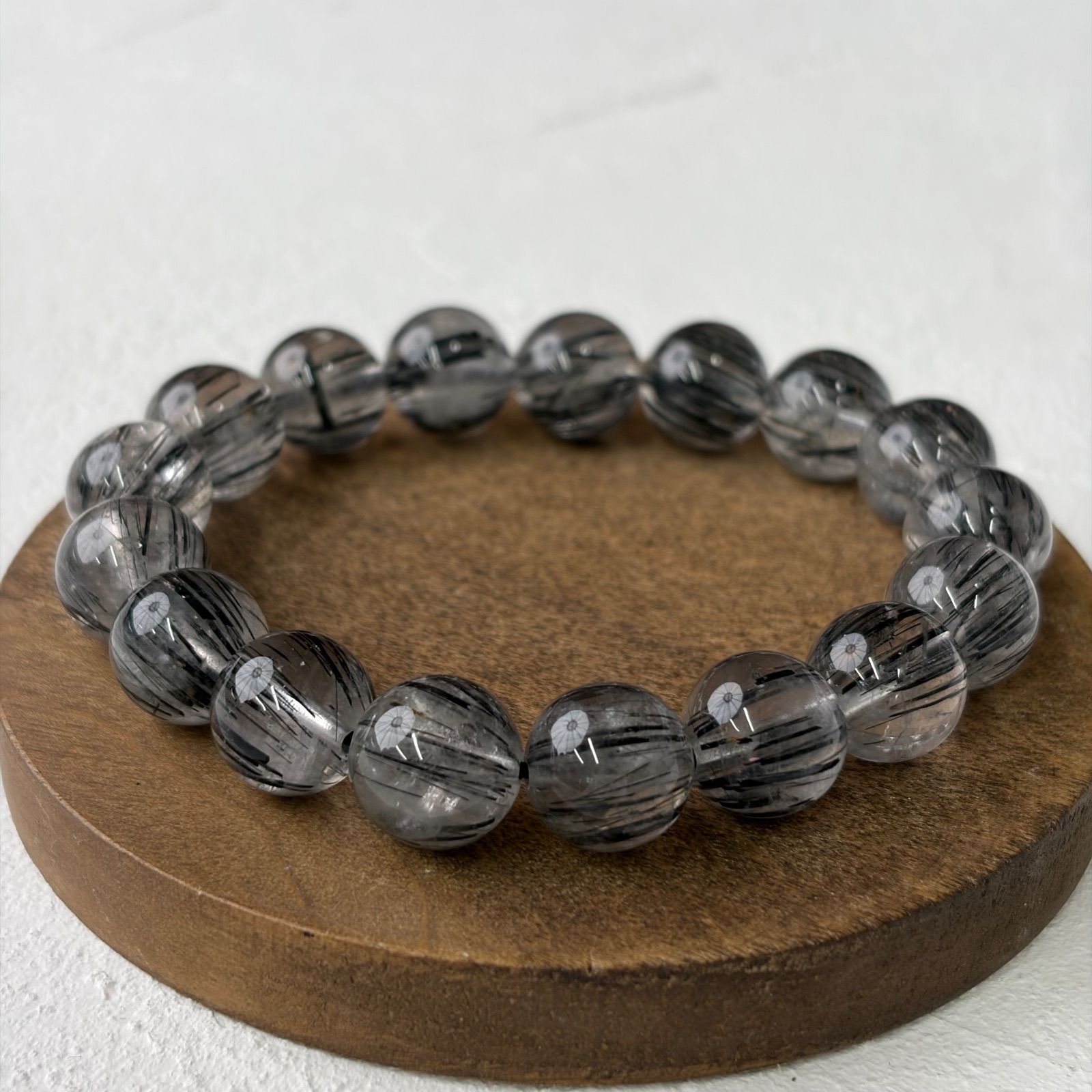 現品 ブラックルチルクォーツ 黒針水晶 ブレスレット 天然石 パワーストン 高品質