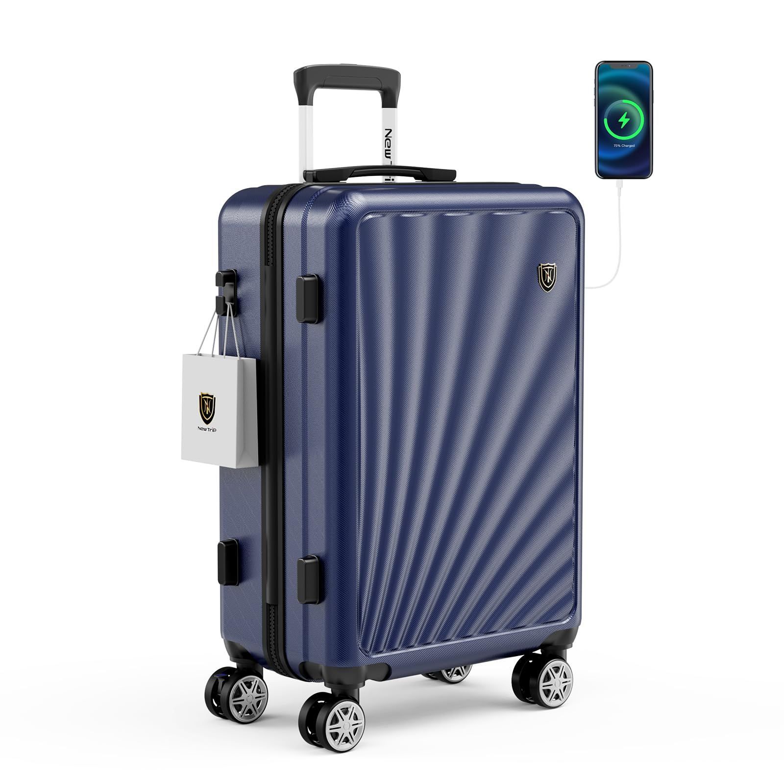 USB充電ボート キャリーケース Sサイズ ストッパー付き 40L 軽量