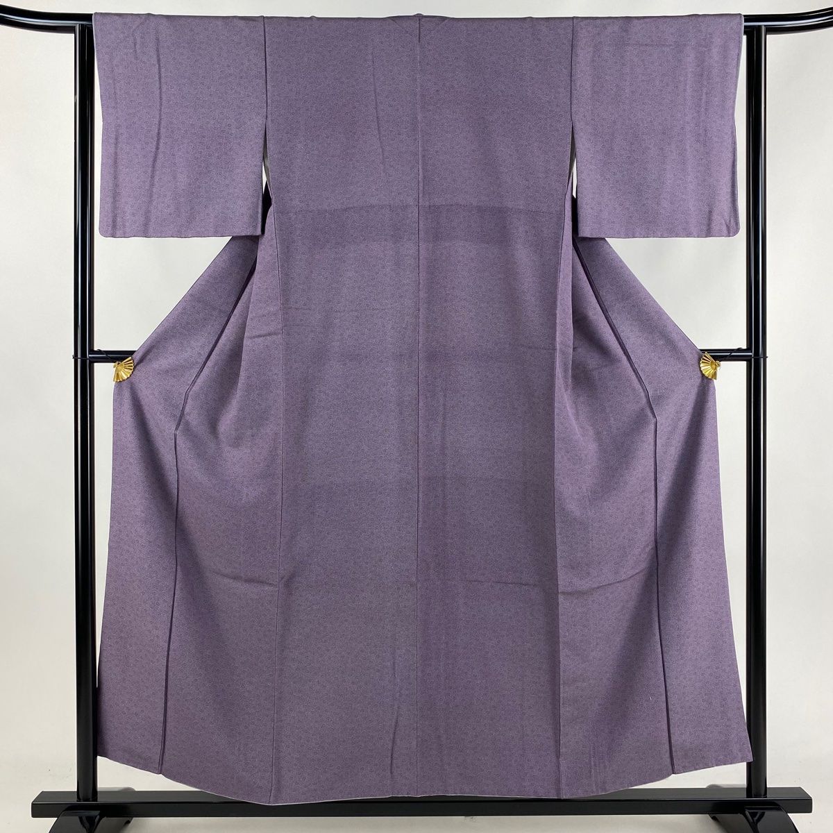 江戸小紋 身丈154.5cm 裄丈63cm S 袷 花唐草 灰紫 正絹 名品