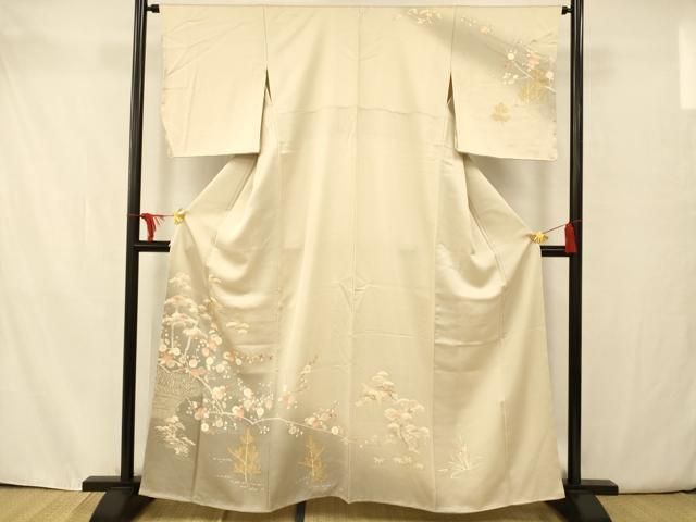 極上 訪問着 単衣 枝垂れ花 暈し染め 金銀彩 逸品