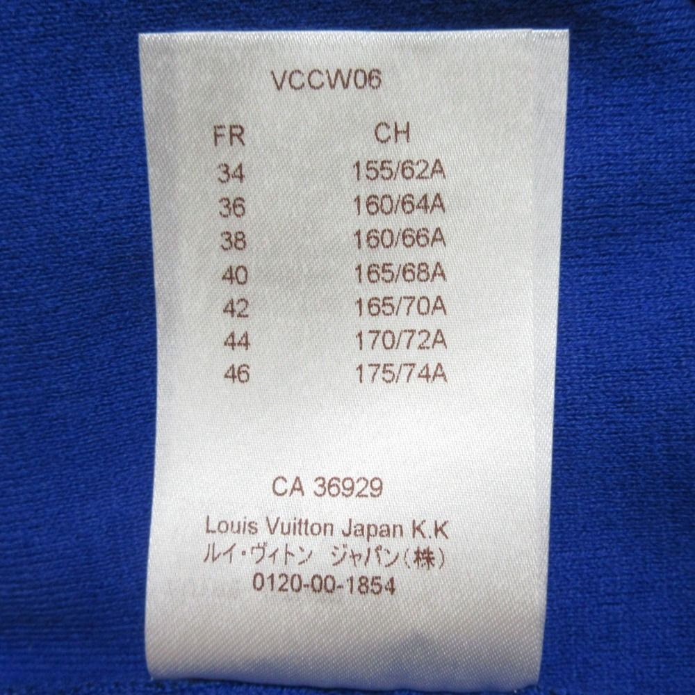 美品 LOUIS VUITTON ルイヴィトン モノグラム柄ドローストリング カシミヤコットンニット ジップパーカー RW171W OLM FBKC09 M ブルー レディース 古着 中古 LOUIS VUITTON 美品 ルイヴィトン モノグラム柄ドローストリング