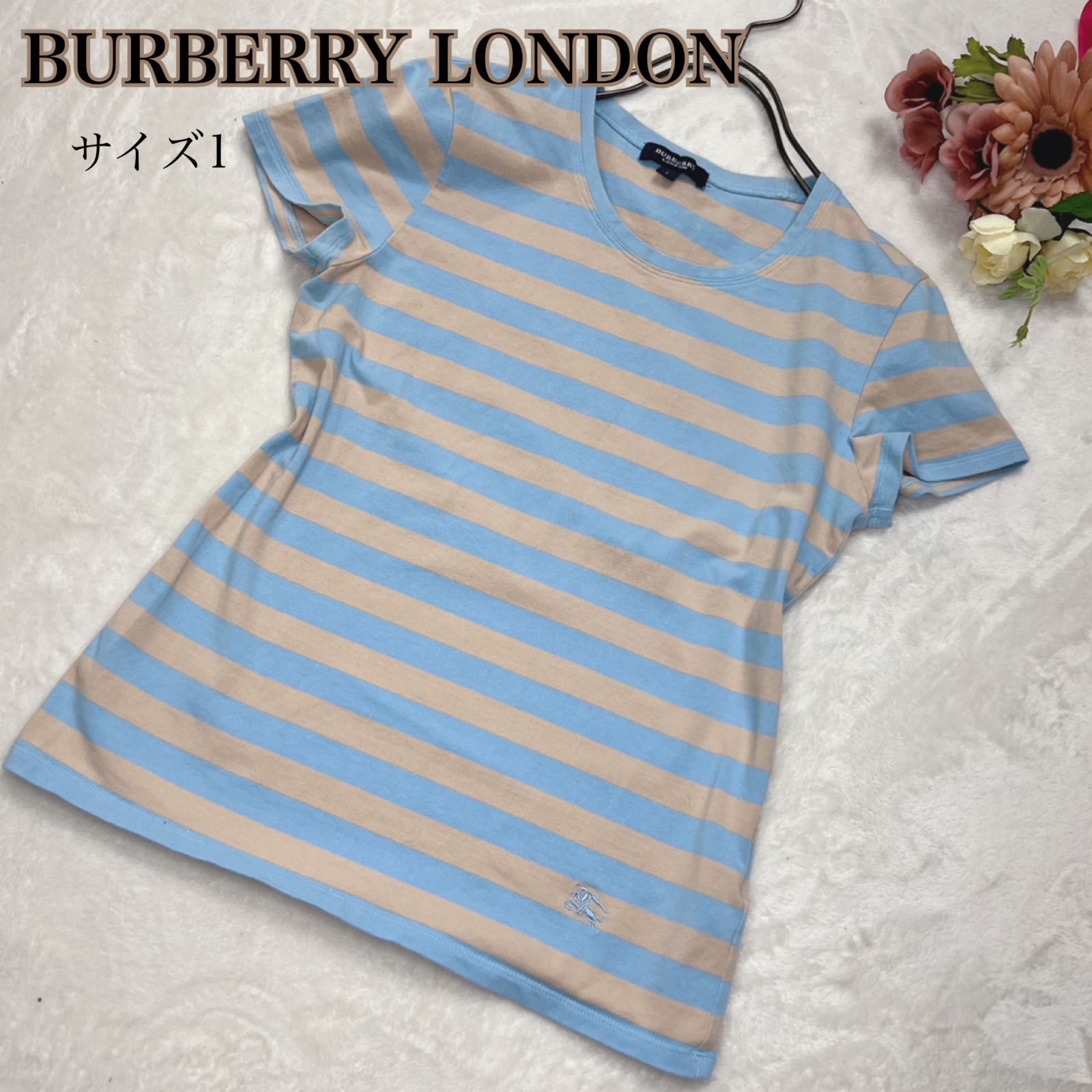 美品】バーバリーロンドン( BURBERRY LONDON) 半袖ボーダーTシャツ