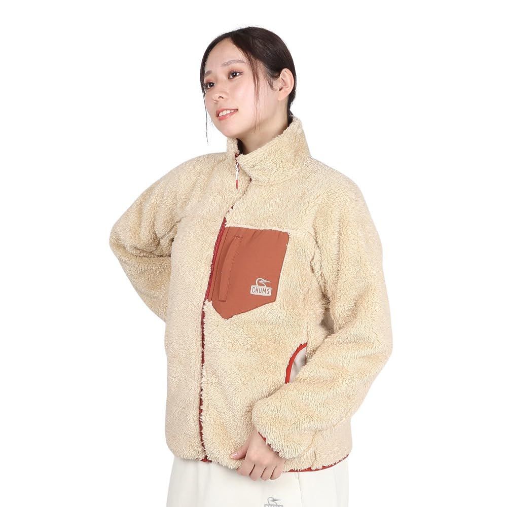 チャムス フリースジャケット Bonding Fleece Jacket レディース Beige L