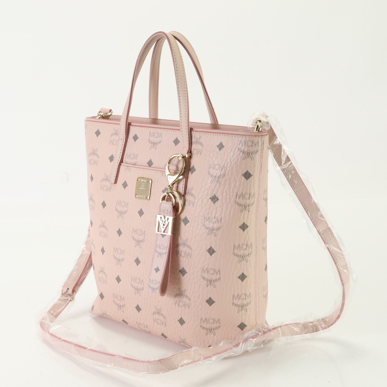 MCM 2WAY ショルダーバッグ ヴィセトス レザー ピンク（MCM クロス  