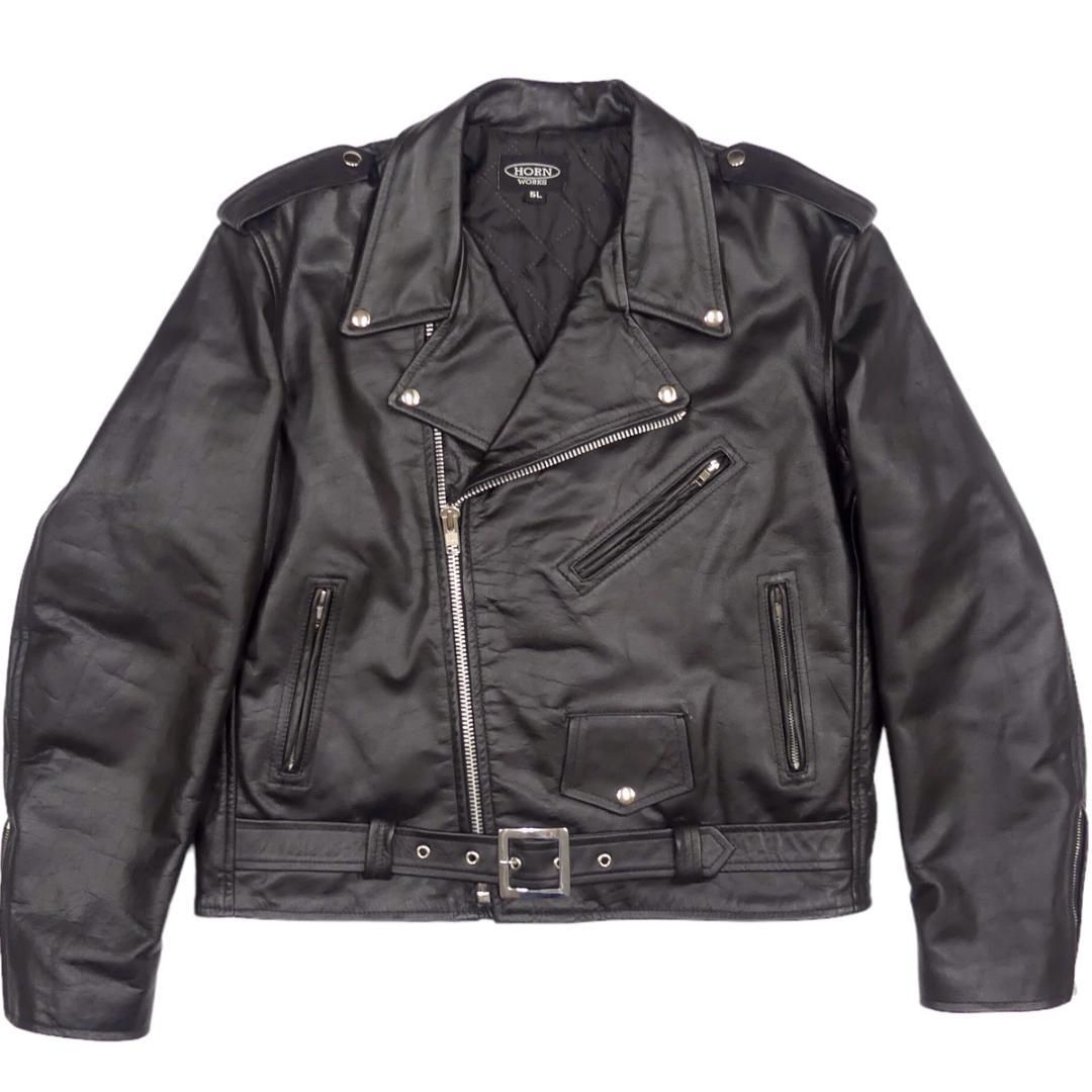 特大 ホーンワークス ライダース ジャケット ダブル 5L レザー NS278
