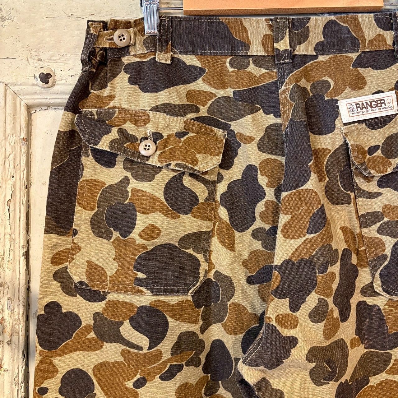 80 s RANGER ダックカモ ダックハンターカモ ダック生地 迷彩 パンツ 80年代 古着 Lサイズ