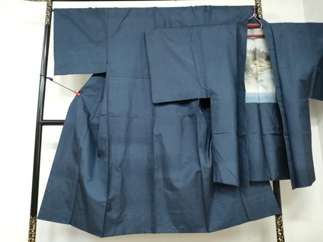 平和屋着物●男性 本場大島紬 アンサンブル 100亀甲 総詰め 正絹 DAAW5413ud