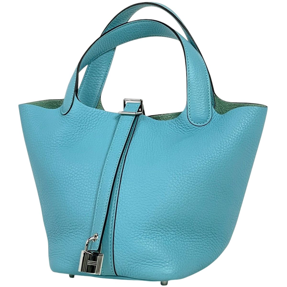 エルメス HERMES ピコタンロック PM ミニバッグ ハンドバッグ トリヨンクレマンス ブルーアトール A レディース