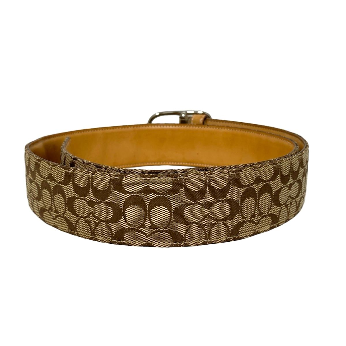 【新品】 COACH コーチ　ベルト　シグネチャー バックル　M　カーキ COACH】コーチ メンズ レザー シグネチャー ギフト ベルト