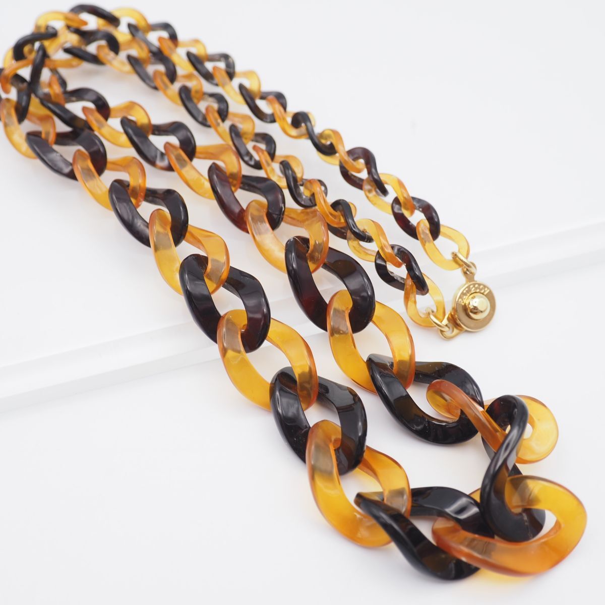 2AD77 鼈甲べっ甲 ネックレス 本べっ甲 ネックレス 最上級 飴色 極上