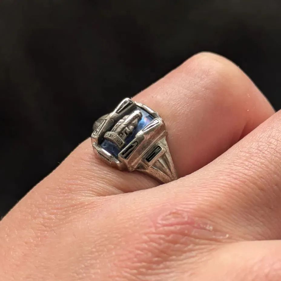 70s 1977年 BALE ベイル STERLING クラスリング カレッジ JOSTENS 1977年 カレッジリング スターリングシルバー925 10号