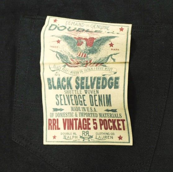 新品 RRL ダブルアールエル アメリカ製 Vintage 5Pocket Black