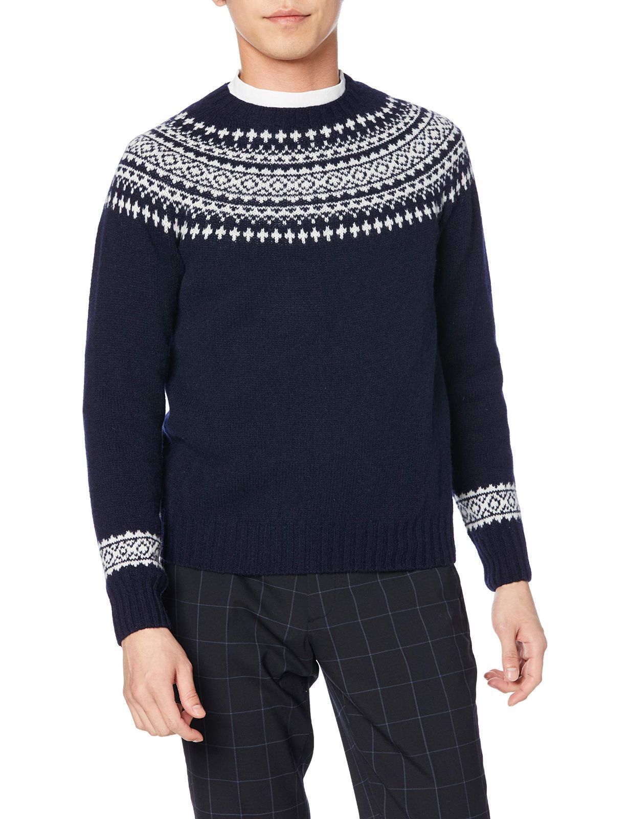 セーター YOKE PATTERN CREW ハーレーオブスコットランド NECK SWEATER メンズ