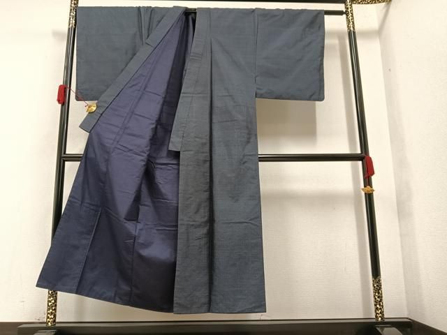 平和屋着物○男性 本場村山大島紬 アンサンブル 長羽織セット 亀甲絣