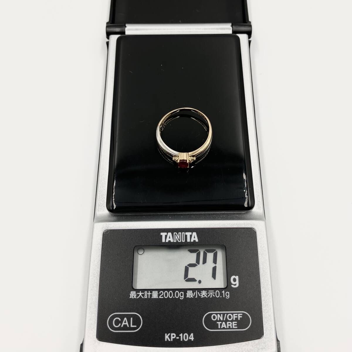 K18 PT850 ルビー リング K18 Pt850 天然ルビー ダイヤモンド 0.37ct D0.04ct #13 2.7g リング