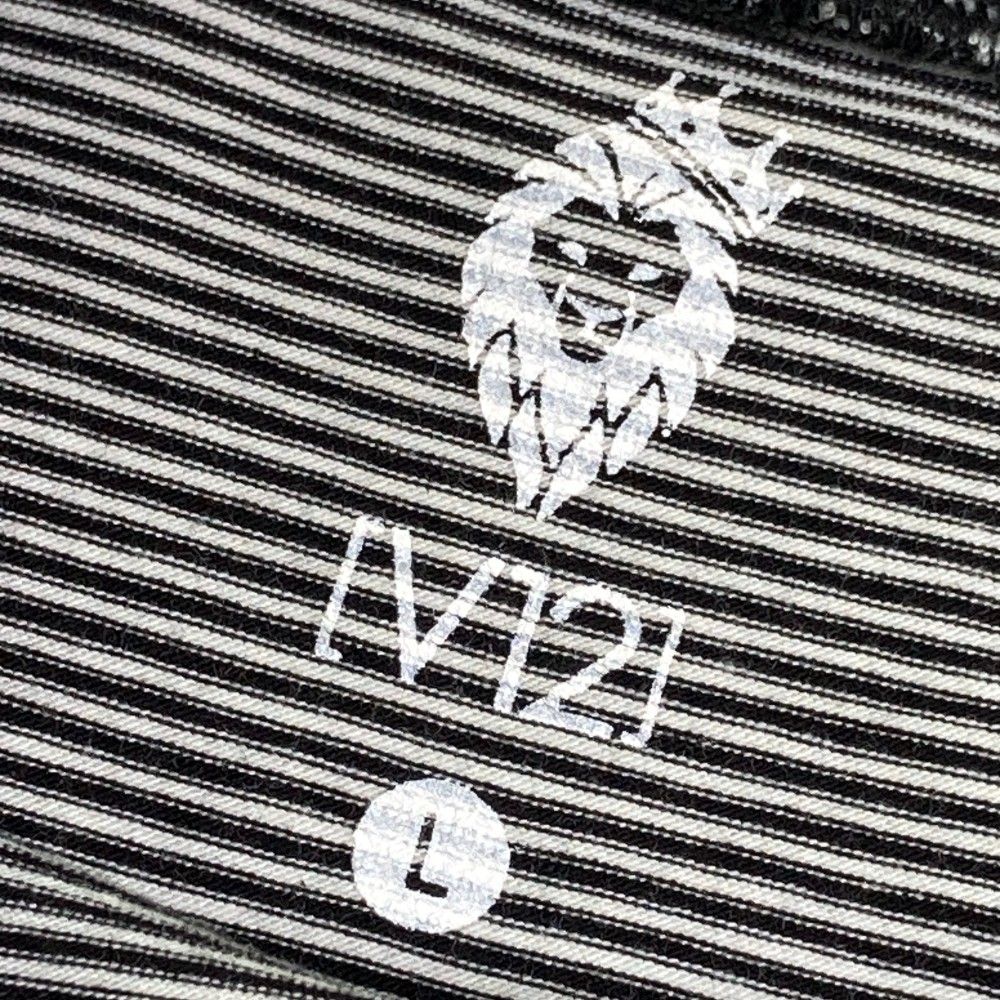 サイズ：L V12 ヴィトゥエルヴ 長袖ハイネックTシャツ ボーダー