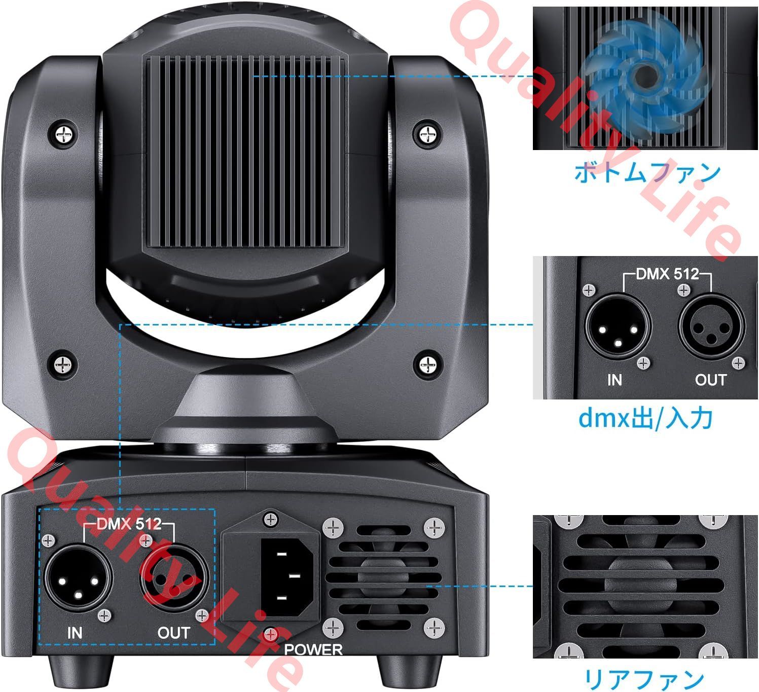 舞台照明 ステージライト LED 回転 8色 ムービングライト 9|11チャンネル DMX512 |サウンドアクティベートDJ Party Light for|舞台|ディスコ|パーティー|KTV|結婚式|クラブ|バー LS10