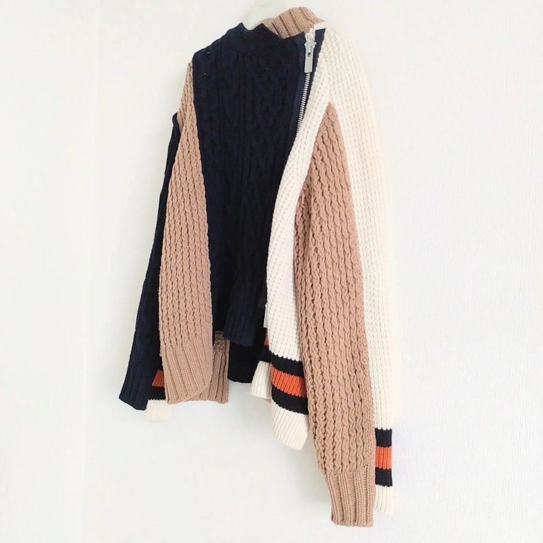 sacai 切り替えzip ニット　サイズ2 sacai 切り替えzip ニット サイズ2