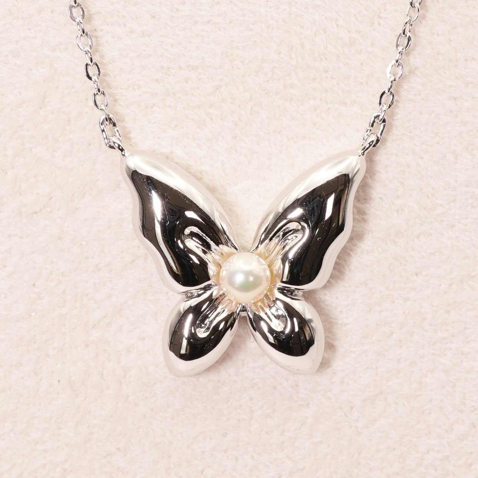 mikimoto✨ミキモト パールネックレス　silver 蝶　バタフライ MIKIMOTO ミキモト シルバー ネックレス 蝶モチーフ パール