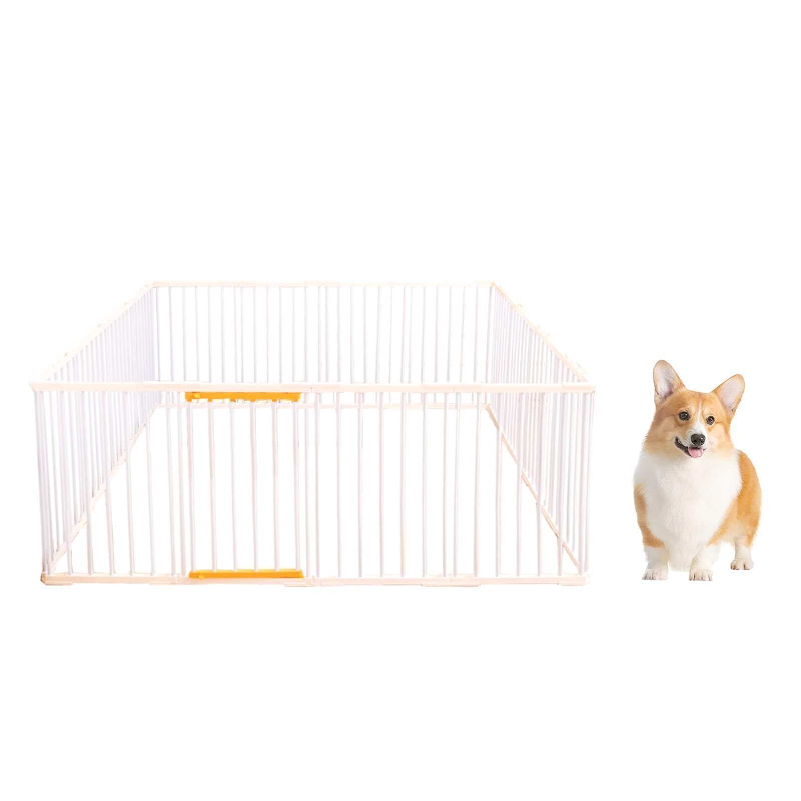 セール PETTOM ペットサークル 犬 サークルケージ 犬ゲージ 犬ケージ DIY 12枚 16枚 接続式 簡単組み立て 工具不要 折りたたみ 犬用 多頭 広げる レイアウト自由 210×126×70cm 高さ70cm 白い16枚