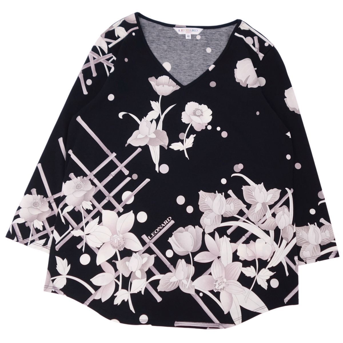 LEONARD SPORT】七分袖ブラウス/美品 レオナールスポーツ LEONARD