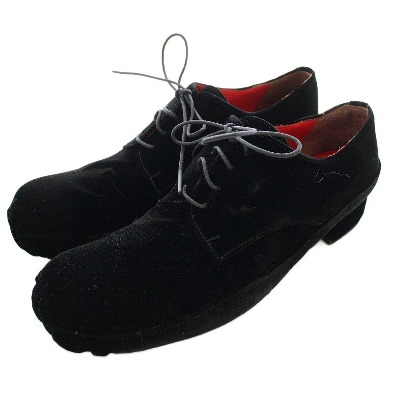 コムデギャルソン COMME des GARCONS TAO ベロア シューズ ドレスシューズ XS 黒 ブラック | G