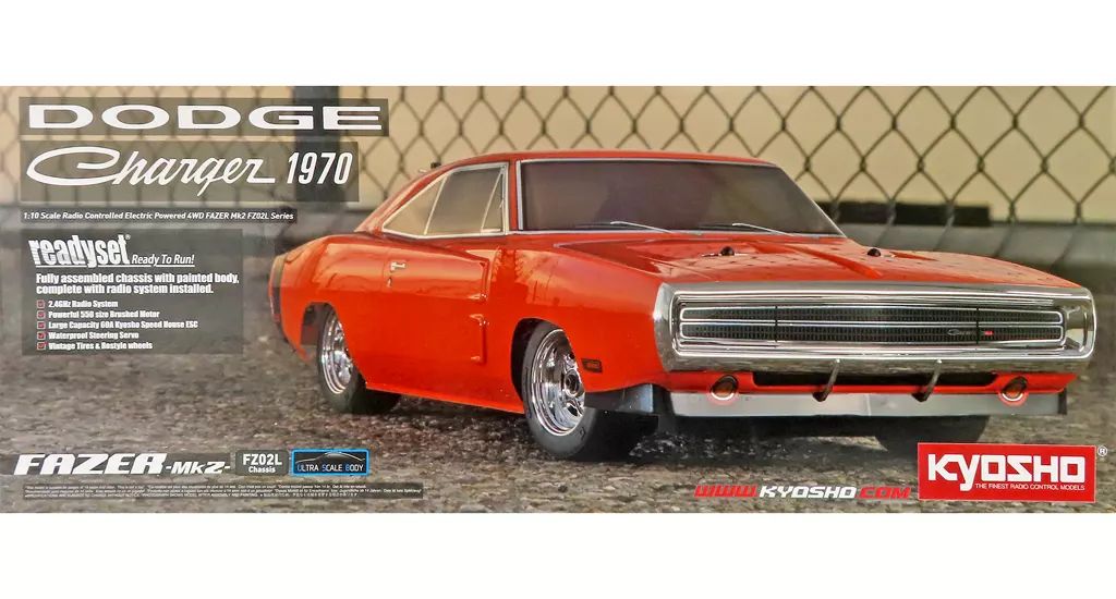 ラジコン 1|10 EP 4WDフェーザーMk2 FZ02L レディセット 1970 ダッジ チャージャー ヘミオレンジ 34417T1C