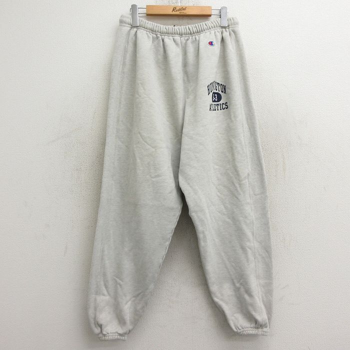 W33/古着 チャンピオン champion リバースウィーブ スウェット パンツ メンズ 00s ハンティントン 薄グレー 霜降り 24aug08 中古 ボトムス 