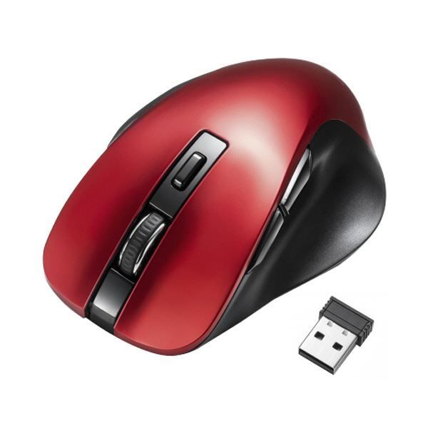 まとめ サンワサプライワイヤレスブルーLEDマウス 5ボタン レッド MA-WB518R 1個 ×3セット