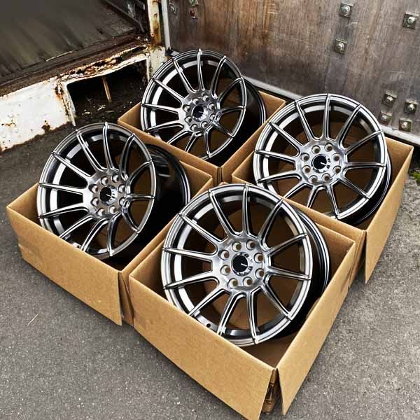 ラスト2台分 15×8.25J 20 PCD100 114.3 4穴 8H マルチホール 15インチ ハイパーブラック シルバー 数量 カスタムサイズ ホイール 単品 4本セット 1台分価格