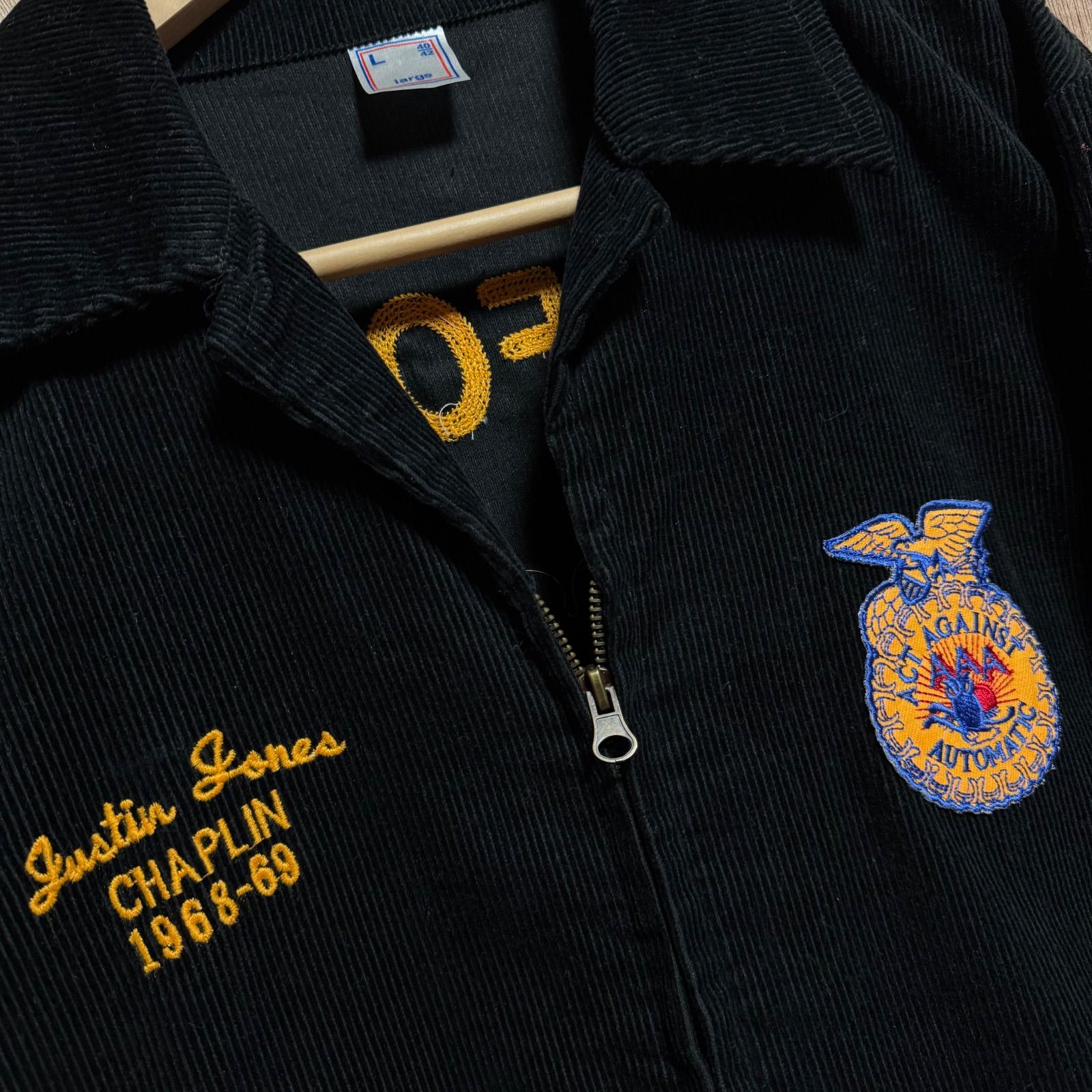 希少★USA製★80s FFA★40★短丈 ファーマーズジャケット★刺繍 無地 1-1-46.jpg