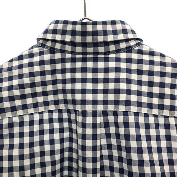 マッキントッシュ 三陽商会 ギンガムチェック 長袖 シャツ 38 ホワイト×ネイビー Mackintosh レディース 古着 中古 マッキントッシュ ギンガムチェック 長袖 シャツ 38 ホワイト