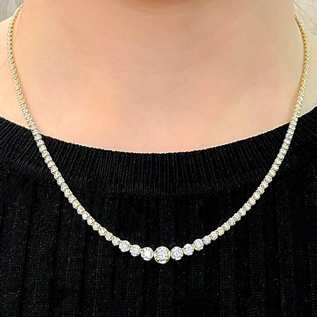 永遠の輝き 3ct ダイヤモンド K18 テニス ネックレス 鑑別書付 - メルカリ