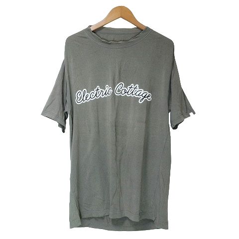 エレクトリックコテージ ELECTRIC COTTAGE 90s スペシャルストレッチ Tシャツ ロゴ カットソー クルーネック フェード カーキ M  - メルカリ