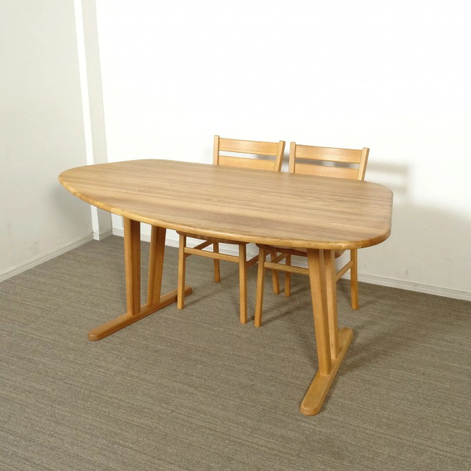 ◾︎SELUNO◾︎ 展示 HIDA 飛騨産業 baguette life バゲットライフ テーブル - チェア 2脚 オーク無垢材 ダイニングセット 37万 v669