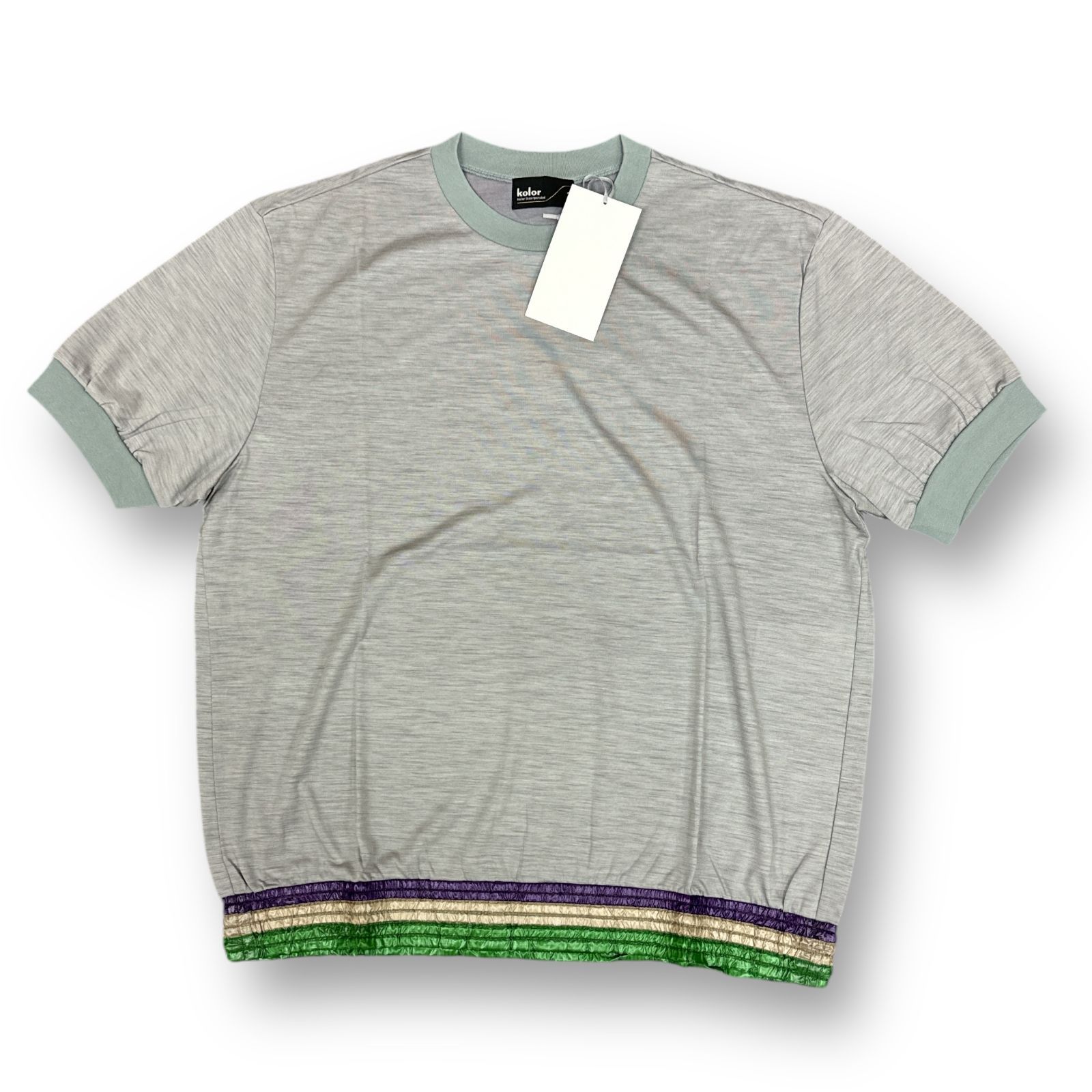 定価38500円 新品 kolor 24SS オーバーラップリブTシャツ カットソー 
