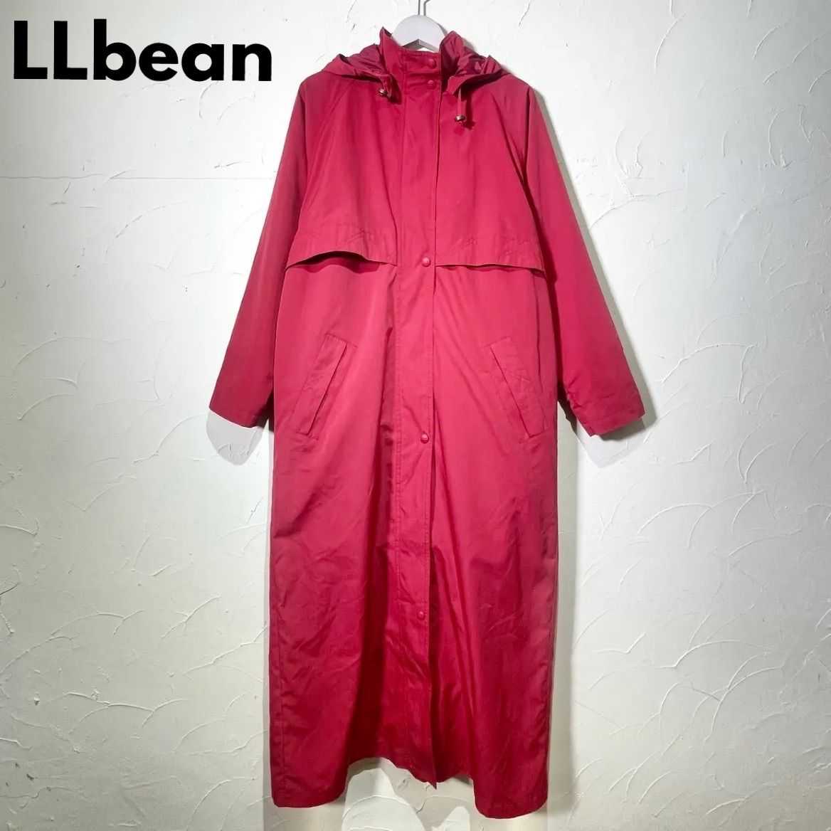 LLbean 赤 フード付き ロングコート 90s