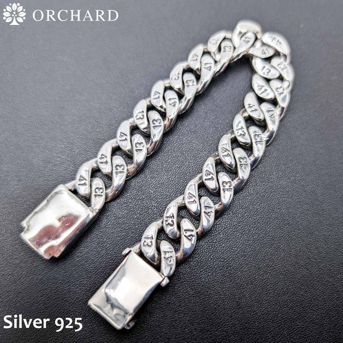 シルバー925 喜平ブレスレット 22cm ナンバー刻印 メンズ レディース 高級ジュエリー