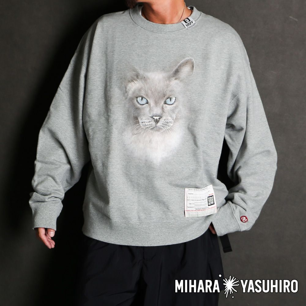 【Maison MIHARA YASUHIRO/メゾン ミハラヤスヒロ】Cat Printed Sweatshirt - GRAY / プルオーバー スウェット / A13PO662【送料無料】