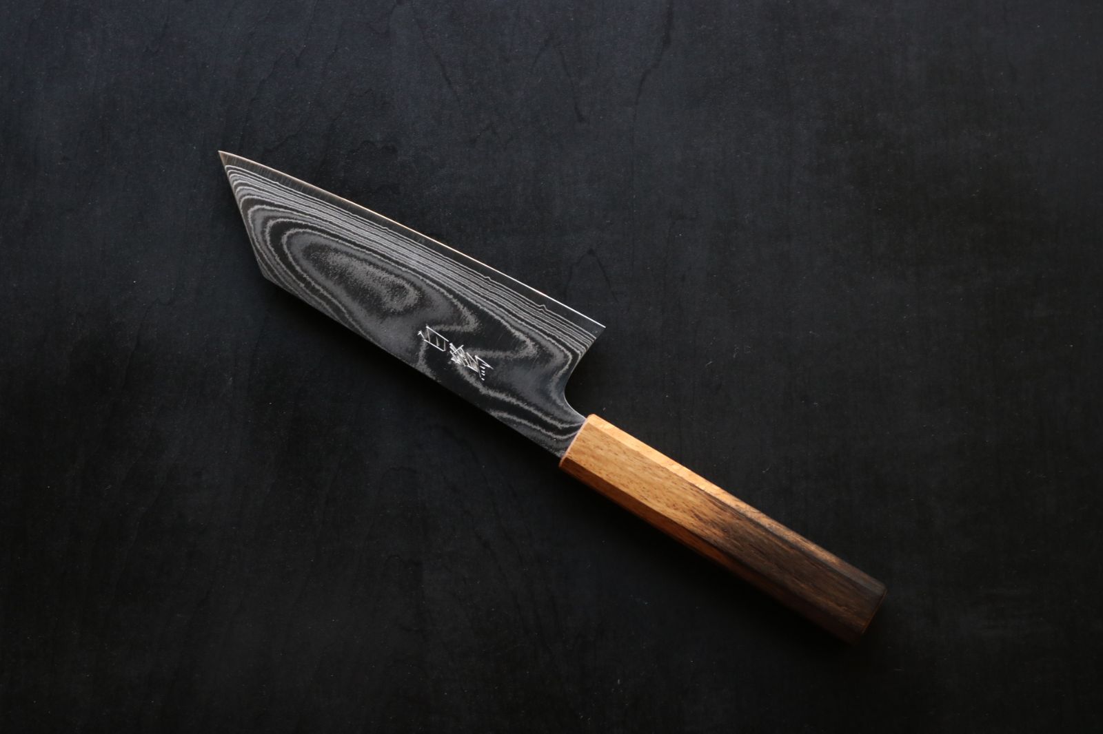 VG10 ダマスカス 文化包丁180mm 茶柄 G8038 月光作 美濃 英一作