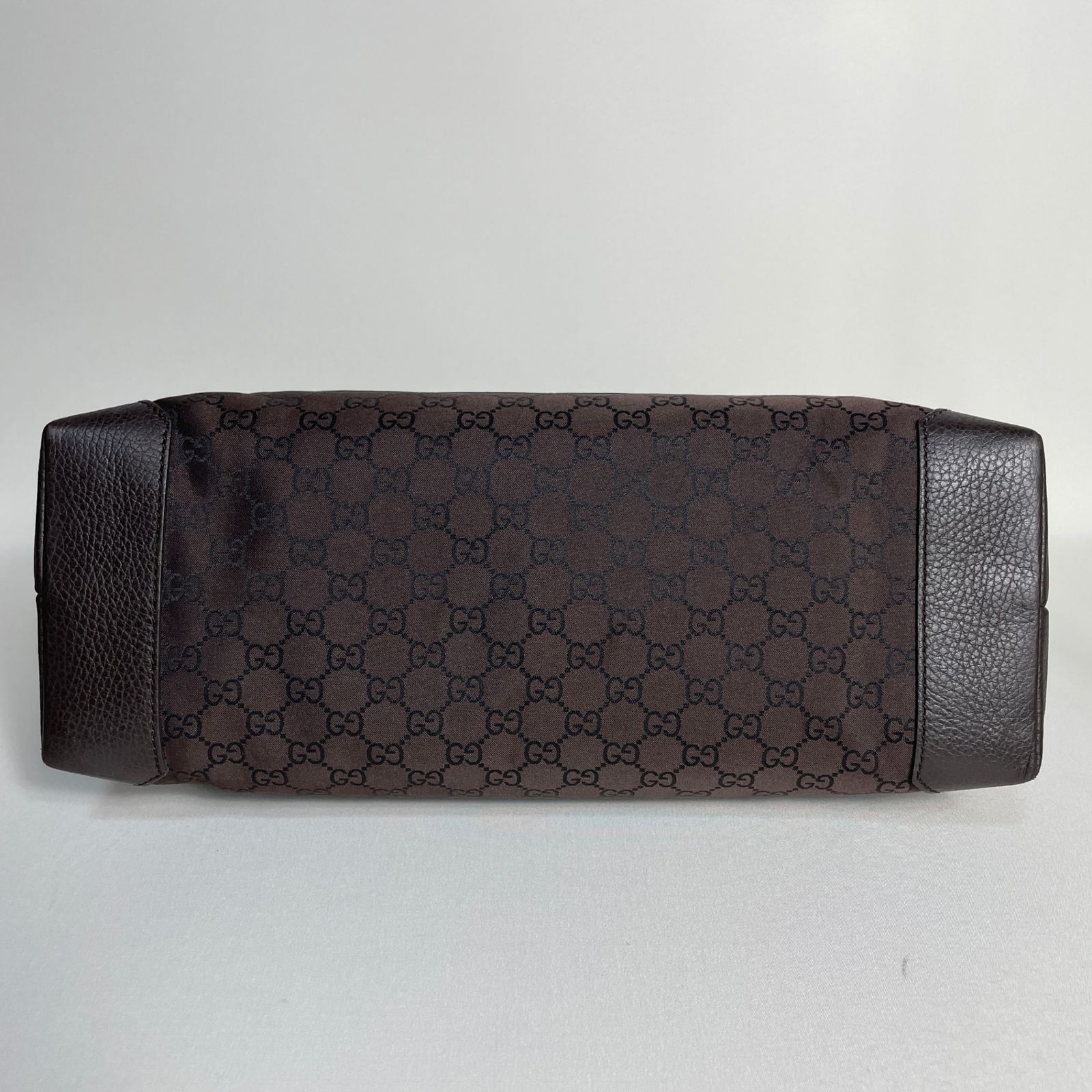 2503-56｜美品｜グッチ GGナイロン トートバッグ ダークブラウン 