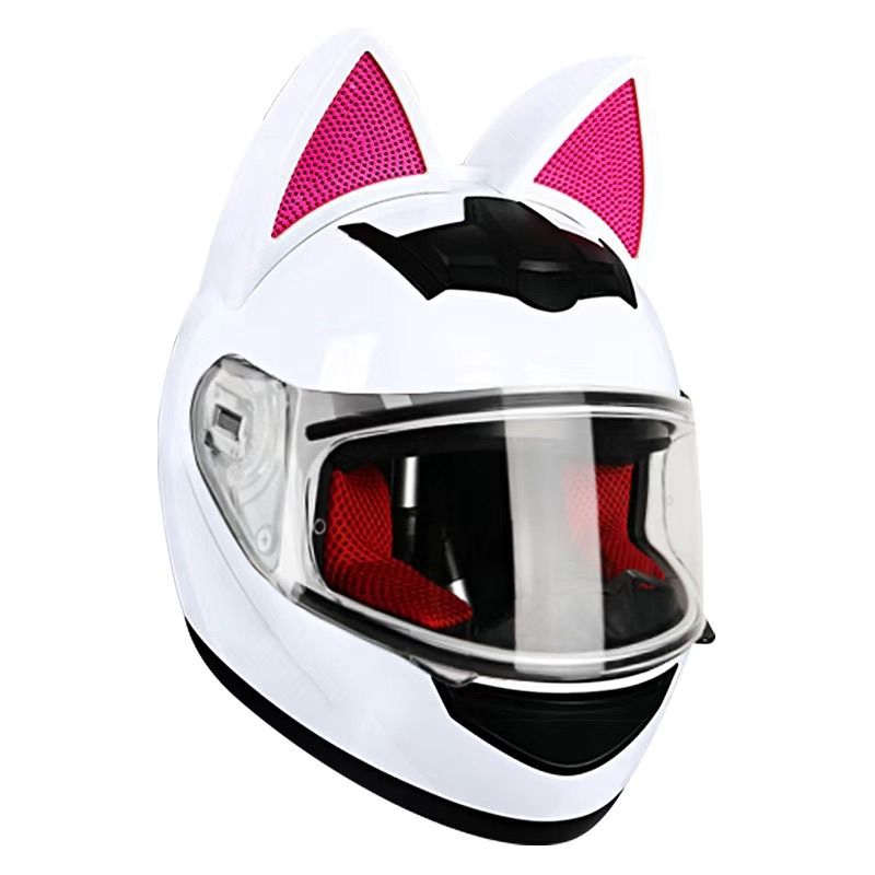 新品のBluetooth付きの猫型ヘルメットです。 Amazon.co.jp: 猫耳バイクヘルメット、フルフェイスバイクヘルメット