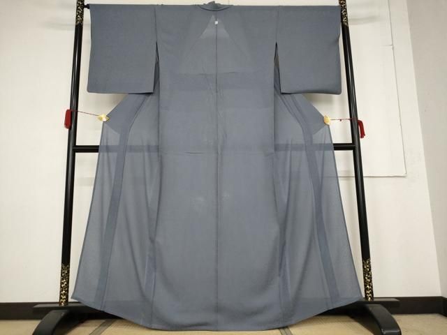 平和屋着物＊夏物 色無地 紗 鉛色 正絹 AABB5861st