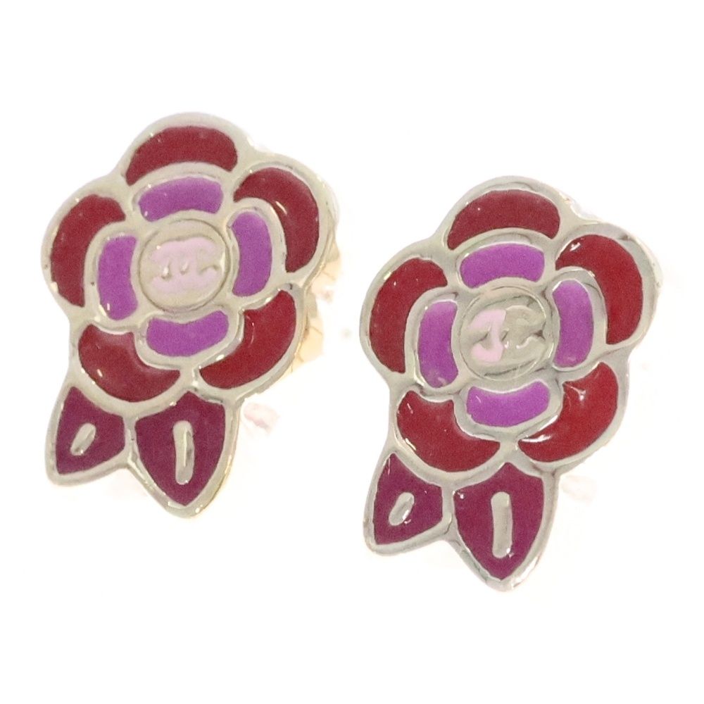 CHANEL シャネル カメリア モチーフ ココマーク ロゴ スタッド ピアス レディース 05P