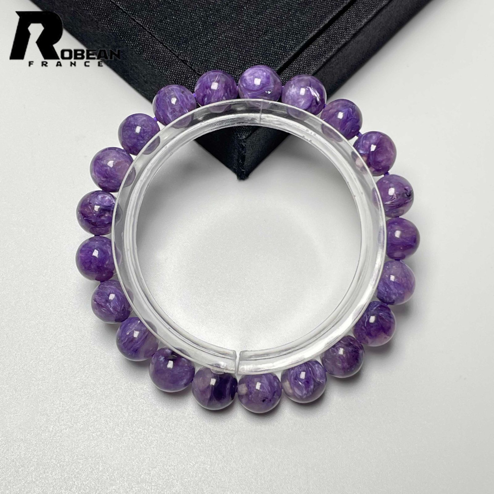 EU製 定価8万円 ROBEAN チャロアイト パワーストーン ブレスレット 天然石 紫水晶 夢色 プレゼント ギフト 8.8-9.4mm L0324293