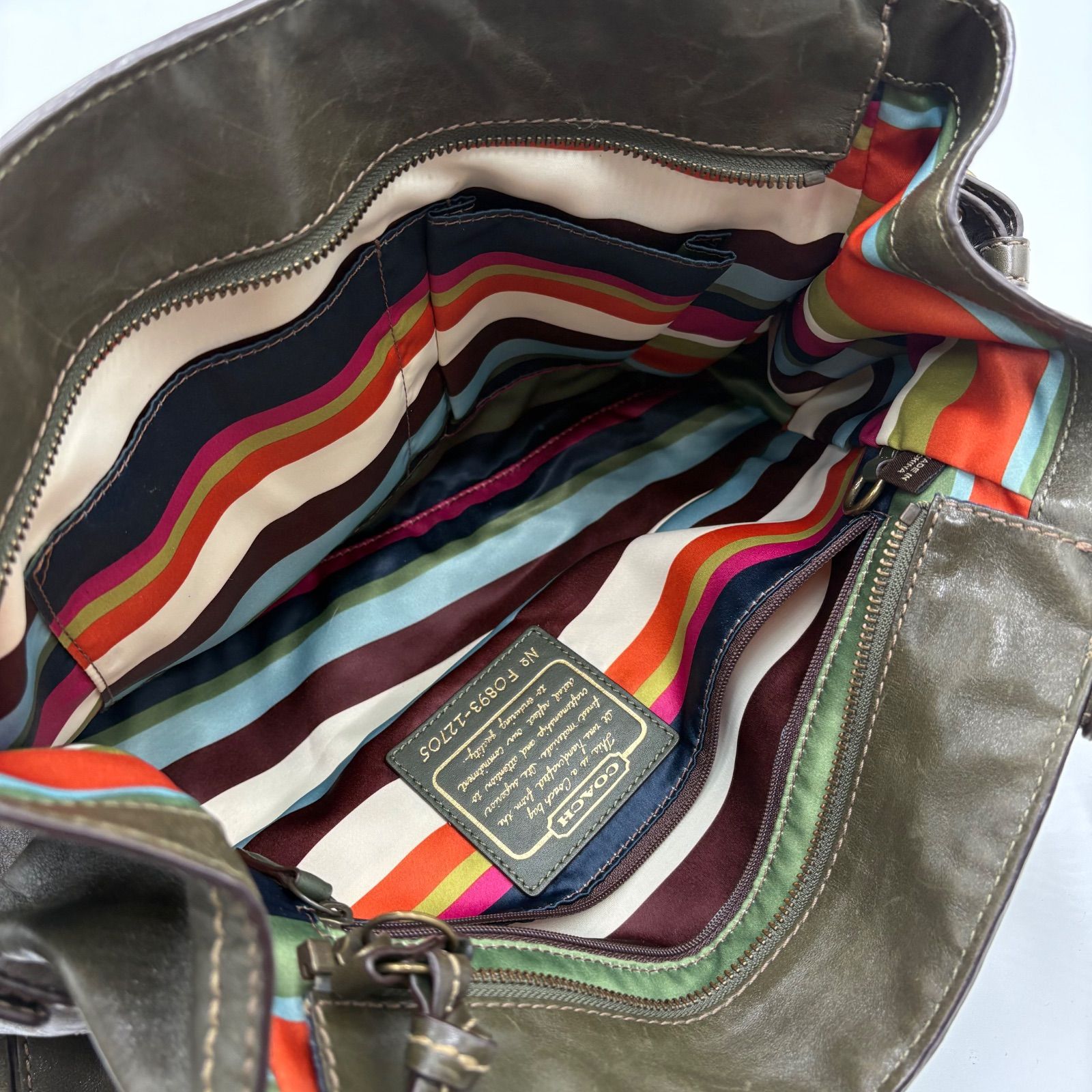 COACH マザーズバッグ 極美品 希少色○COACH コーチ 12705 ターンロック レザー トート